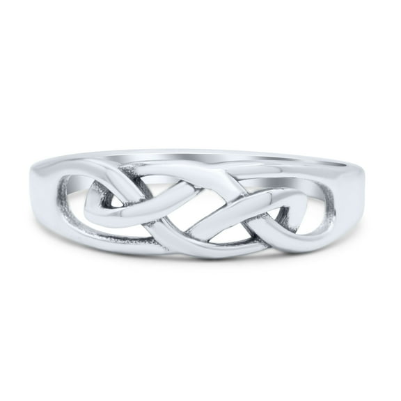 Entwined Infinity Celtic Knot Daughter Promise Knot Ring Band 925 Sterling Silver Size 4