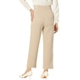 thumbnail image 3 of INSPIRE CHIC Elegant Business Pants for Women's Elastic Waist Button Decor Straight Leg Work Trousers Beige M, 3 of 5