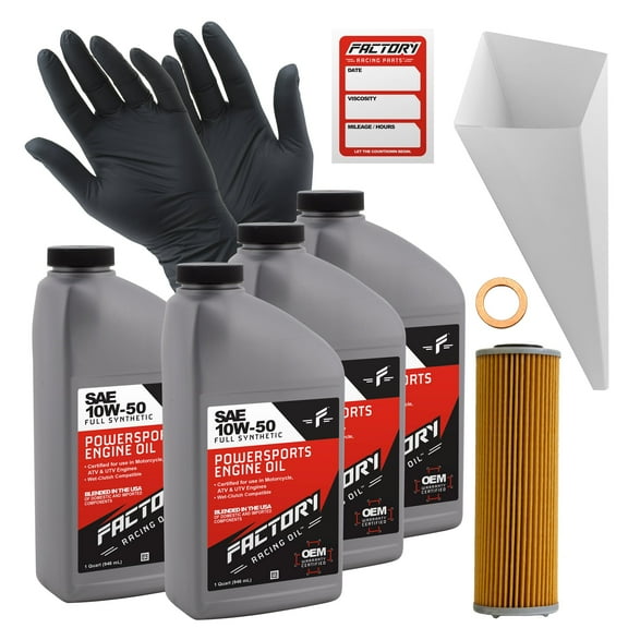 Factory Racing Parts 10W50 Oil Change Kit compatible with KTM 990SM-T Supermoto, 990 Superduke, 950 Adventure, 950 990 Supermoto