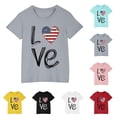 thumbnail image 1 of MKOSPLRT Enfants USA Étoiles Rayures T-Shirts du 4 Juillet Manches Courtes Col Rond T-Shirts Amour Mignons T-Shirts du 4 Juillet T-Shirts de la Fête de l'Indépendance, 1 of 9