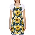thumbnail image 2 of Zufioo Sunflowers Print Tie-up Apron, Unisex Kitchen Apron - Oil-proof, Stain-proof and Waterproof, Suitable for Restaurants and Service Industries-One Size, 2 of 9
