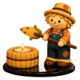 thumbnail image 2 of 🌾 Halloween Scarecrow Campfire Candle Holder, Fall Tealight Holder with Scarecrow Figurine, Resin Candle Holder Halloween Table Decor for Mantel Shelf Coffee Bar, 2 of 4