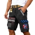 thumbnail image 2 of Independence Day Shorts for Men 2026 Summer Casual Us Flag Print Straight Leg Cargo Shorts with Pockets, 2 of 6