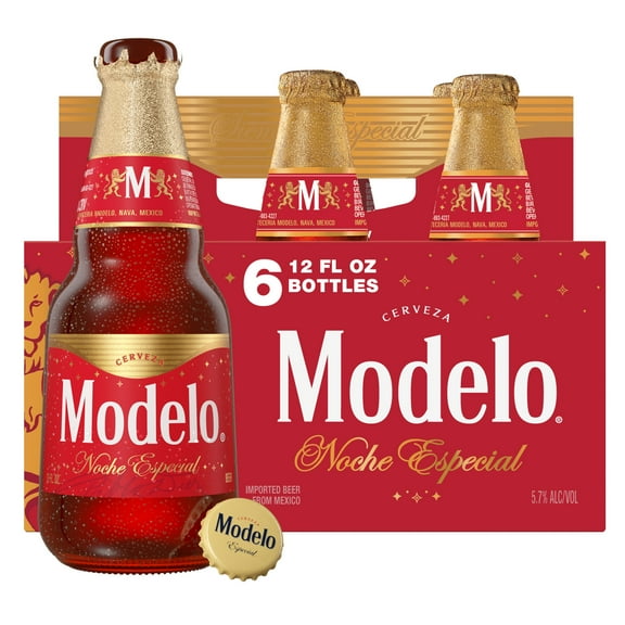 Modelo Noche Especial Amber Lager Mexican Import Beer, 6 pack 12 fl. oz. Bottles, 5.7% ABV