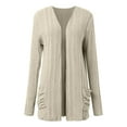 thumbnail image 3 of Womens Lightweight Cardigan Clearance Basic Elegant Sweater Cozy 2024 Solid With Pockets Sweater Beige XXL, 3 of 3