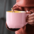thumbnail image 3 of Farcauo 21oz Pink Soup Bowls Microwave Safe with HandlesLarge Soup Mug XXL Coffee Mugs Big Ceramic Tea Cups Cappuccino Cup Gift Birthday Gifts for Women and Men, 3 of 8