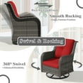 thumbnail image 2 of Meetleisure Outdoor Swivel Rocker Wicker Patio Chairs Sets of 2 With Table, Red, 2 of 7