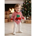 thumbnail image 6 of Miaouyo Infant Baby Girls Boys Christmas Fall Romper 0 3 6 9 12 18 Months Stripes Embroidery Candy Cane/Tree Fall Bodysuit, 6 of 9