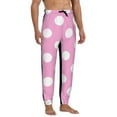 thumbnail image 4 of Kdxio Pink And White Polka Dot Pattern Joggers,Sweatpants for Men with Pockets-X-Large, 4 of 5