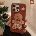 thumbnail image 3 of Gingerbread man shaker stand iphone16 mobile phone case apple 15promax Christmas cartoon 14 suitable for 13 soft, 3 of 5