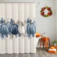 thumbnail image 2 of Shower Curtain 72"W x 78"L Thanksgiving Blue Fabric Shower Curtains Set with Hooks Water Repellent Bathroom Curtains Machine Washable Bathroom Accessories, 2 of 6