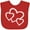 Red, variant on Inktastic Three White Hearts Boys or Girls Baby Bib