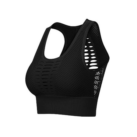 

Women Running Seamless Sports Bra Padded Fitness Workout Vest Yoga Hollow Out Tops