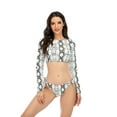 thumbnail image 1 of HAWEE Womens Long Sleeves Two Piece Swimsuits Rash Guard Swimsuit with Triangle Bikini Bottom 2 Piece Bikini Set, 1 of 7