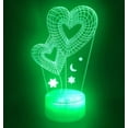 thumbnail image 5 of YSITIAN 3D Love Heart Night Light Lamp Illusion 7 Color Changing Touch Switch Table Desk Decoration Lamps Gift with Acrylic Flat ABS Base USB Cable Toy E1116-64, 5 of 5