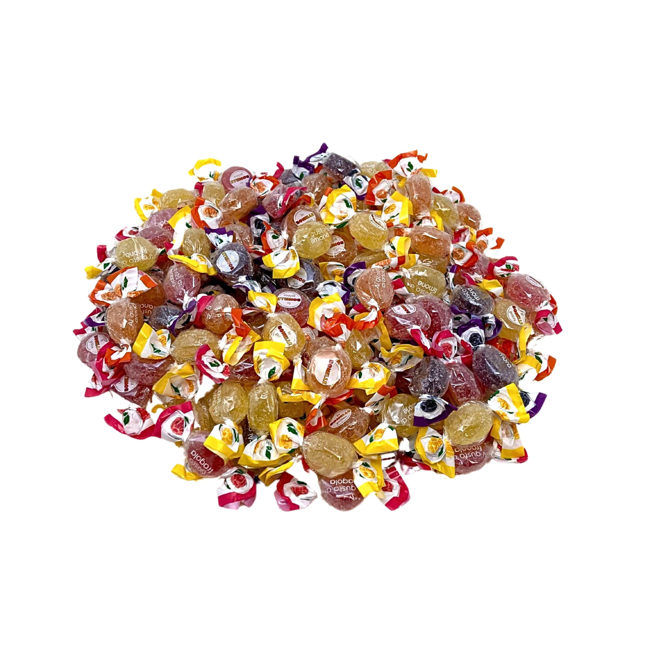 Premium Italian Fruit Jelly Candies - 2.25lb 4 Flavor Assortment- Vegan, Gluten Free, Natural Flavors, Individually Wrapped Soft And Chewy Candy Perfect For Holidays, Parties, & Gifting Bulk (36 Oz)