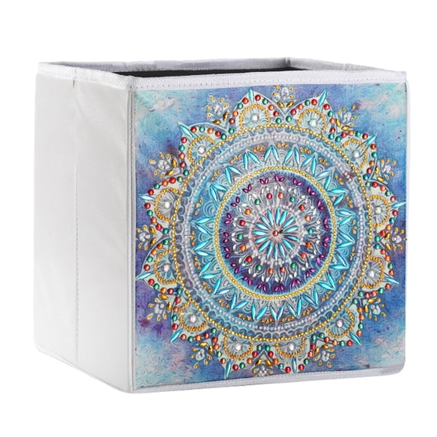 Cuadros Decorativos Caja de almacenamiento plegable para pintura de diamantes DIY, organizador cuadrado para ropa, calcetines y artículos diversos Likrtyny embutido en tela