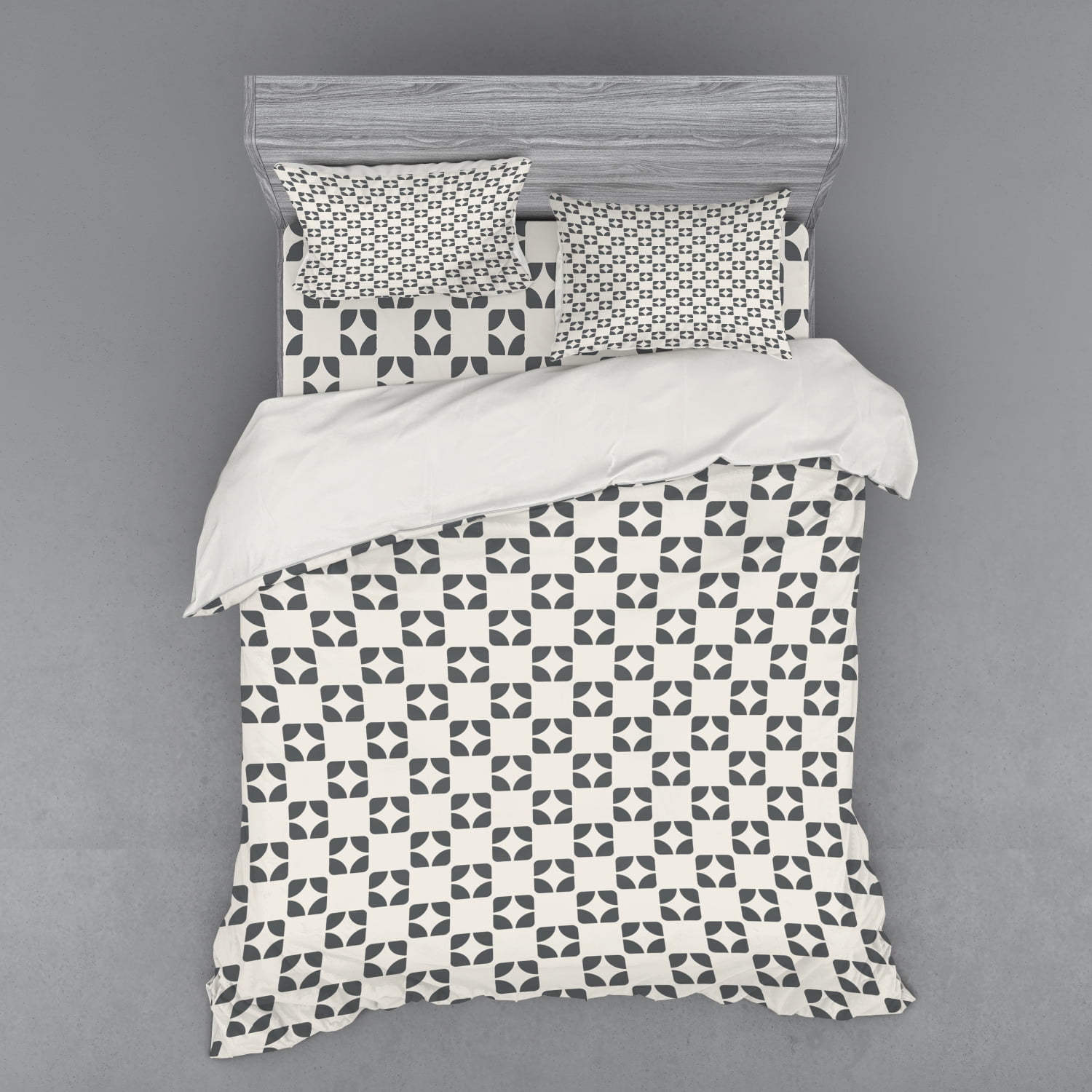 Geometric Duvet Cover Set Retro Modern Style Repeating Shapes Contemporary Graphic Design Bedding Set With Shams And Fitted Sheet 3 Sizes By Ambesonne Walmart Com Walmart Com