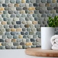 thumbnail image 4 of Strip Mix Walltile Pebble Mosaic, Tumbled Stone Backsplash Tiles for Kitchen Walls, Shower and Bathroom Walls, and Outdoor Areas (10.5" X 12"), 4 of 15