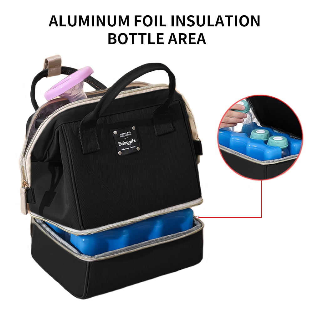 Breast Pump Backpack - Insulation Lunch Bag Diaper Bag Portable Mommy Bag with Double Layer for Women Women