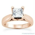 thumbnail image 2 of Square Cut Forever ONE D-E-F Moissanite Cathedral Setting Solitaire Engagement Ring in 14k Rose Gold, 2 of 4