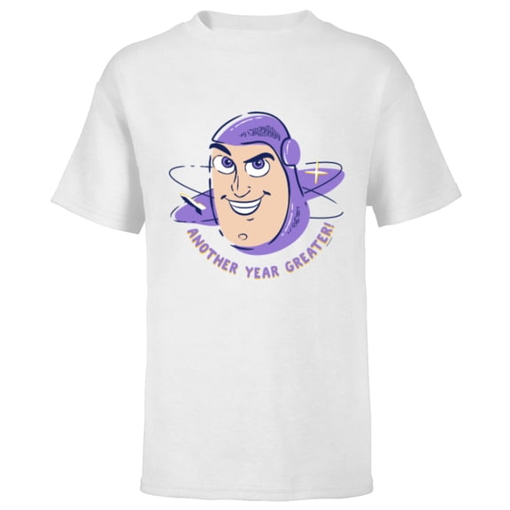 Toy Story Buzz Lightyear Another Year Greater - Short Sleeve T-Shirt for Kids - Customized-White
