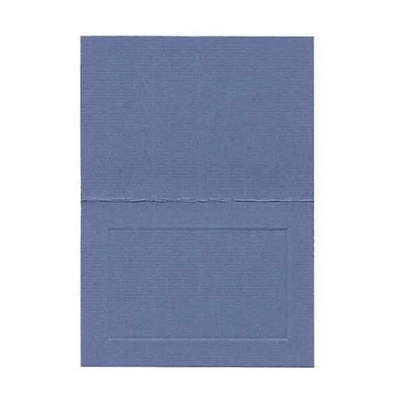 JAM Paper Foldover Cards, 3 1/2 x 4 7/8, 100/Pack, Blue Laid Panel
