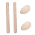 thumbnail image 4 of LIFKOME Ensemble de 4 Instruments de Percussion Musicale en Bois pour Enfants Éducation Musicale Bâtons Beiges, 4 of 8