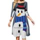 thumbnail image 1 of Lindo muñeco De nieve cuello cuadrado vestido nuevo De talla grande elegante mujer cintura vestido ajustado Bonhomme De Neige Neige Chapeau De Forme Carotte, 1 of 6