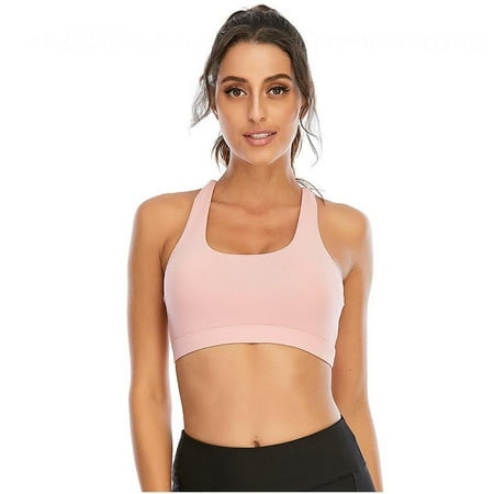

SUANMAY Yoga Clothes Women s New Yoga Bra Cross Mild Shockproof Running Fitness Sports Underwear Pink 1PCS