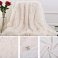 thumbnail image 3 of Couverture 80x120cm Réversible en Peluche, Couverture Chaude pour Lit, Sofa, Lit, Housse de Literie, Drap, Jeté, Blanc Crème, 3 of 5
