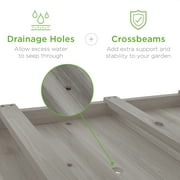 Best Choice Products Raised Garden Bed 48x24x32in Mobile Elevated Planter w/ Wheel Locks, Shelf, Liner - Gray