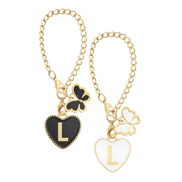 Accessoires de Lettres Réglables 2 Pcs Breloques Papillon pour Gobelet Nom Id Poignée Breloques Forme de Cœur Identification Accessoires Tasse Thé au Lait