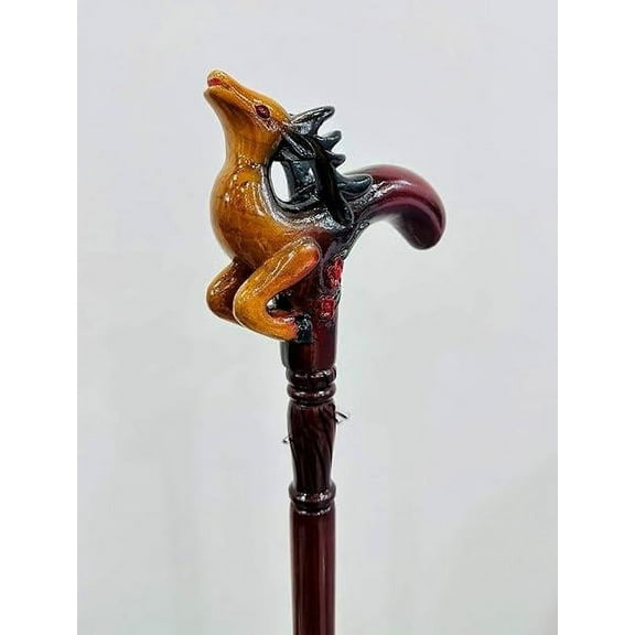 New Vintage Style Deer Handle Brown Wooden Walking Stick 36" Cane for Man Cane Wooden Working Cane Gift for Girlfriend