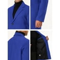 thumbnail image 6 of Unique Bargains Men's Slim Fit Notched Lapel Single Breasted Mid Length Overcoat L Blue, 6 of 6