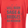 thumbnail image 2 of Instant Message - Will Burn Sage And Bridges - Women's Short Sleeve Graphic T-Shirt, 2 of 6