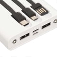 thumbnail image 3 of Solar Power Bank Support Power Display Dual Output Ports Portable 20000mAh Solar Phone Charger with Flashlight White, 3 of 3