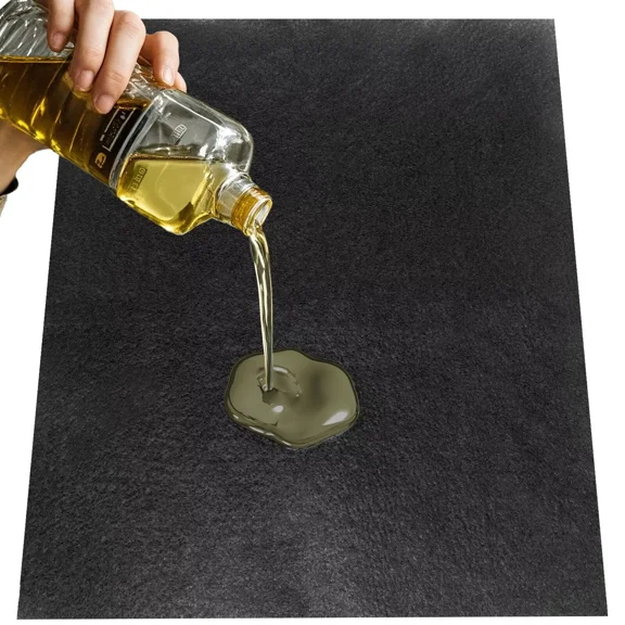 Oil Spill Mat, 39" x 59" Garage Floor Mat Absorbent Oil Pad Under Car Large Repair Blanket Pad Waterproof Backing Durable Reusable Black