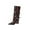 Brown, variant on Xfvqtps Womens Fashion Knee High Boots with Adjustable Buckle Straps Low Wedge Heel Pointed Toe Comfortable Casual Winter Boots for Women Black