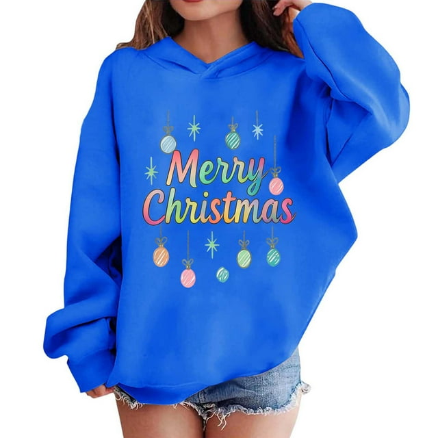 Sudaderas con capucha para niños y niñas, sudaderas navideñas con capucha para niños medianos y grandes, camisetas de manga larga, sudaderas para niños