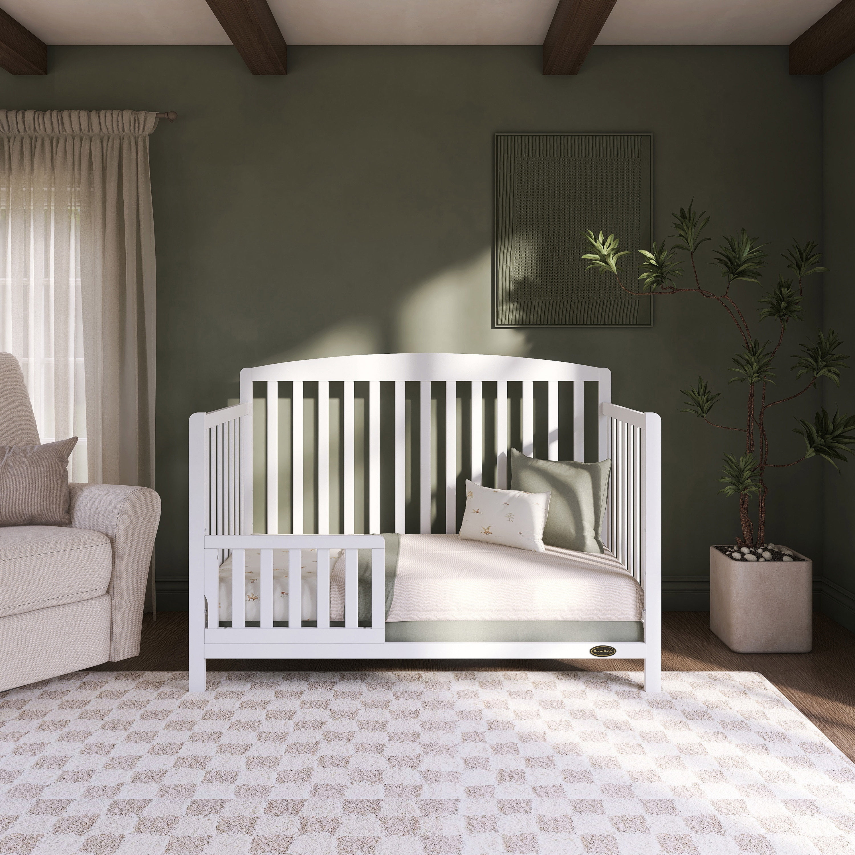 Nursery Bundle, Dream On Me Odelle 5 in 1 Crib in White and Crib & Toddler Mattress Bundle