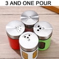 thumbnail image 4 of Salt And Pepper Shakers Stainless Steel And Glass Set With Adjustable Pour Holes, 4 of 4