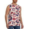 thumbnail image 2 of Pofeuu record rock Skull lips Print Men's Muscle T-Shirt, Sleeveless, Muscle Tank, Classic Muscle Tee Top For Men Casual Sleeveless Muscle T-Shirt Trendy Clothes-Large, 2 of 7