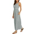thumbnail image 4 of Sngxgn Women's Basic Bodycon Midi Dress Crewneck Sleeveless Casual Summer Tank Top Dresses(Grey,L), 4 of 7
