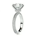 thumbnail image 2 of Veda Jewelry 1.86 Ct Round Cut Lab Moissanite Engagement Ring Pave Cluster Band with Accent Solitaire Design - 14K White Gold Plated Ring Wedding Proposal Engagement Gift for Women Unique Ring, 2 of 6