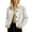 White, variant on Women's Suede Cropped Jacket Lapel Collar Button Down Long Sleeve Casual Shacket with Pockets Vintage Fall Winter Street Outerwear White