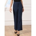 thumbnail image 4 of DARING DIVA Women's High Waist Straight Leg Slacks Trousers X-Small Dark Blue, 4 of 6
