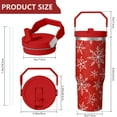thumbnail image 4 of 30 Oz Tumbler Christmas Red and White Snowflakes Tumbler with Lid and Straw, Birthday Gift Cup for Friend Women Men Coffee Travel Mug Thanksgiving Day Halloween Christmas Gift Water Bottle, 4 of 7