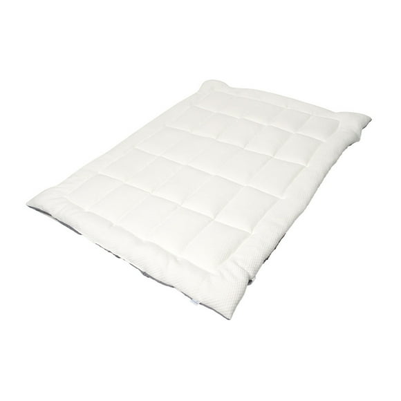 Sobrecolchón Capitonado Memory Foam Queen Size Con Dos Vistas Fresca/Caliente Blanca/Gris