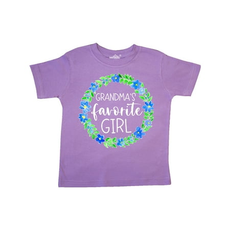 

Inktastic Grandma s Favorite Girl Blue Flower Wreath Gift Toddler Toddler Girl T-Shirt